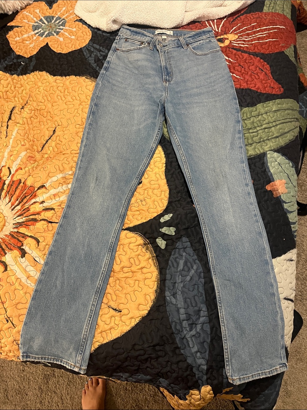 Abercrombie & Fitch Light Blue Straight-Leg Jeans